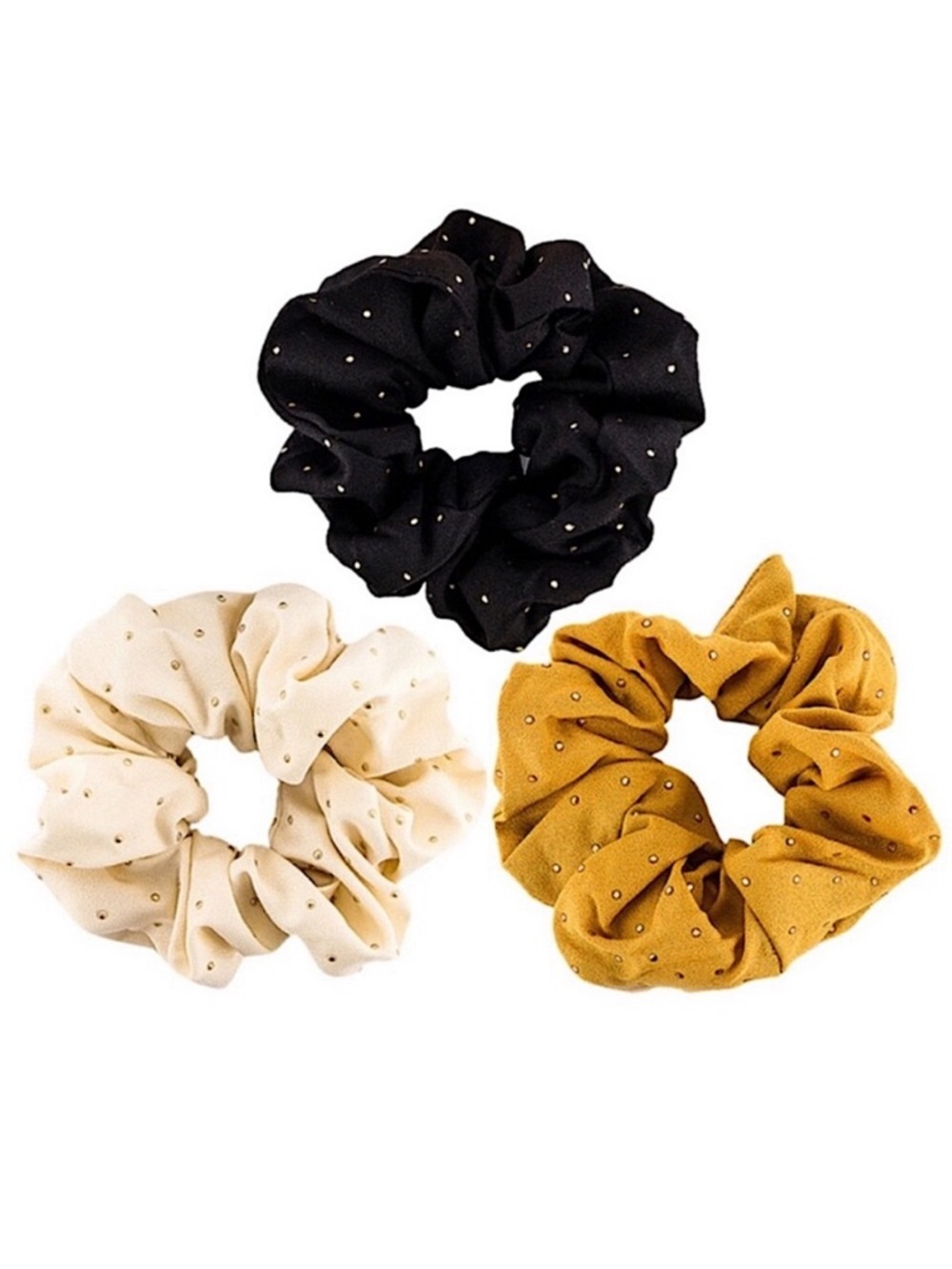 8 Other Reasons Bree Trio Scrunchie Pack in Yellow, Black, and Ivory
